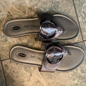 Dr. Scholls silver flats